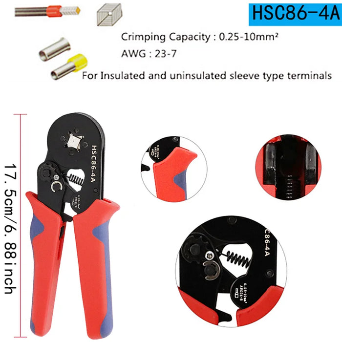 Cosses à sertir tubulaires isolées avec pince ergonomique, ensemble complet pour connexions électriques, 300 à 2120 pièces