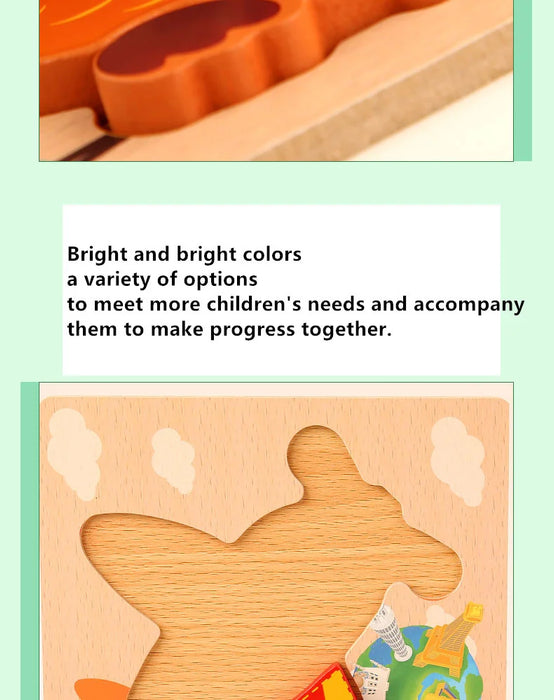 Wooden 3D Animal Puzzles for Learning and Cognitive Development - Colorful Montessori Toys for Babies and Gifts