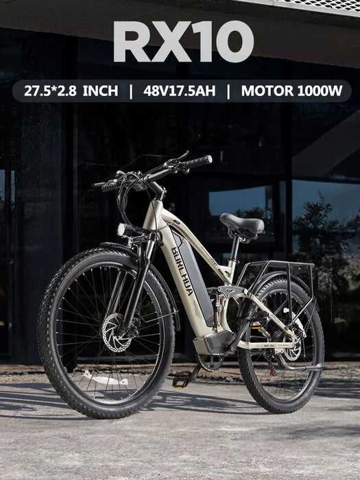 BURCHDA RX10 1500W 50 KM/H 27,5 pulgadas bicicleta eléctrica 48V17.5AH batería de litio bicicleta de montaña con doble absorción de impacto Ebike