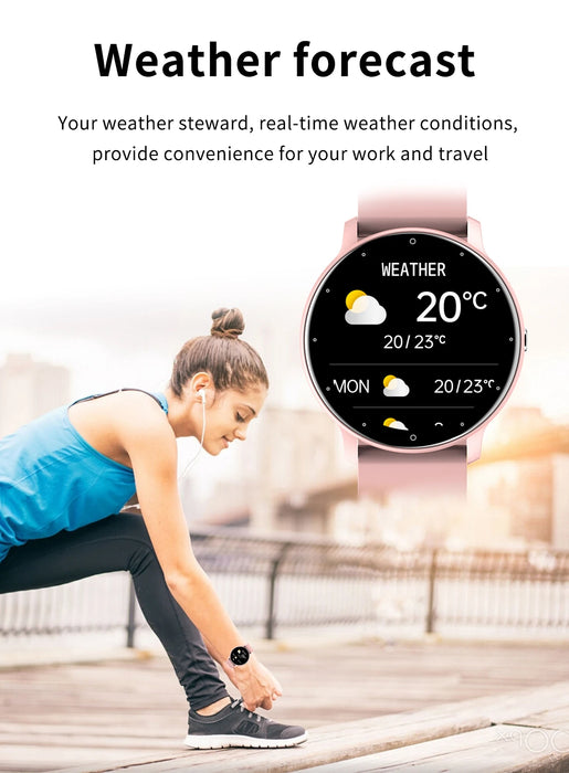 Montre intelligente de fitness polyvalente ZL02D pour hommes et femmes – Tracker de santé étanche avec moniteur de fréquence cardiaque et connectivité Bluetooth pour iOS et Android