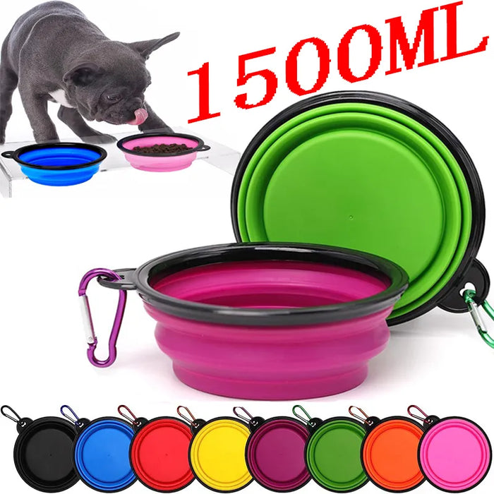 Gamelle pliable en silicone pour animaux de compagnie – Bol d'eau portable et récipient de nourriture pour chiens et chats, parfait pour l'extérieur et les voyages