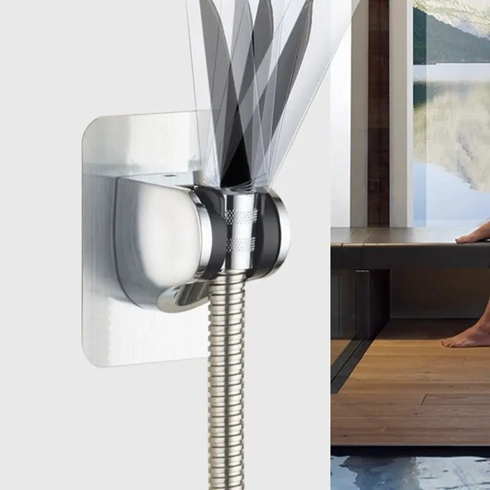 Soporte Universal para cabezal de ducha, montado en la pared, sin perforación, soporte de ducha ajustable, accesorios de baño autoadhesivos