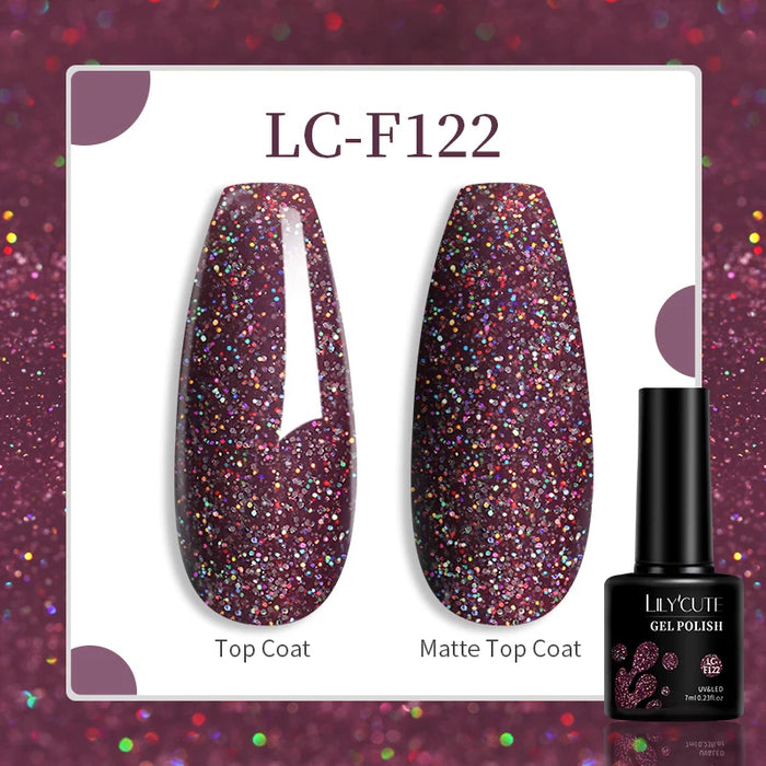 LILYCUTE 129 Farben 7 ml Nagel-Gel-Nagellack – semi-permanente Nagelkunst und Maniküre mit Soak-Off-LED-UV-Gel-Nagellack