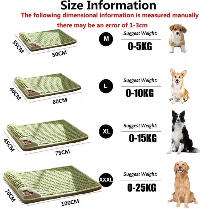 MADDEN Tapis chauffant d'hiver de luxe pour chiens de petite et moyenne taille – Lit à carreaux pour chats et chiens, lit pour animal domestique doux et lavable avec housse amovible