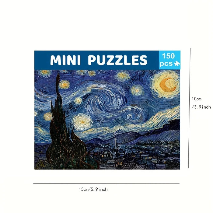 Puzzle 150 pièces dans un tube à essai – La nuit étoilée de Van Gogh, cadeau de Noël idéal pour les amateurs d'art