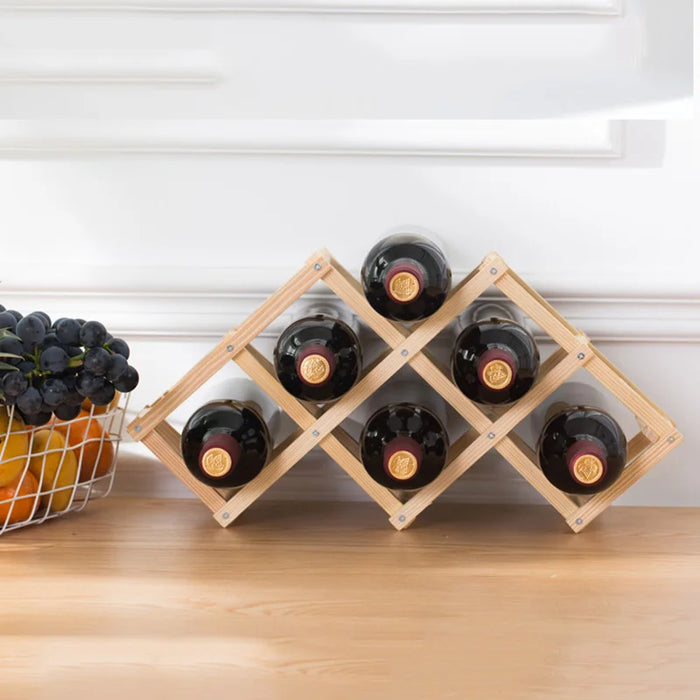 Casier à vin en bois pour cuisine - Porte-bouteille de vin et rangement bar assemblés