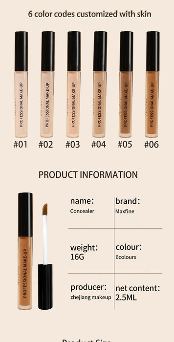 Flüssiger Concealer, matt, hohe Deckkraft, wasserfest, Ölkontrolle, feuchtigkeitsspendend, langlebig, professionelles Gesichts-Make-up