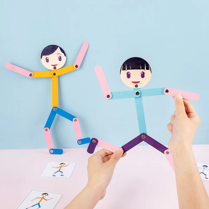 Puzzle Montessori DIY Pose sportive avec 24 cartes double face pour l'intelligence des enfants – Jouets et cadeaux éducatifs précoces