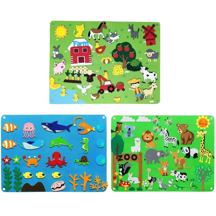 Tableau de sensations Montessori, ensemble d'histoires, ferme de mer, famille d'animaux, éducation préscolaire interactive, apprentissage précoce, jouets pour tout-petits