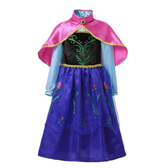 Costume de princesse Disney la reine des neiges pour filles, robe de bal en maille blanche à paillettes, vêtements de carnaval, Cosplay reine des neiges Elsa Anna pour enfants