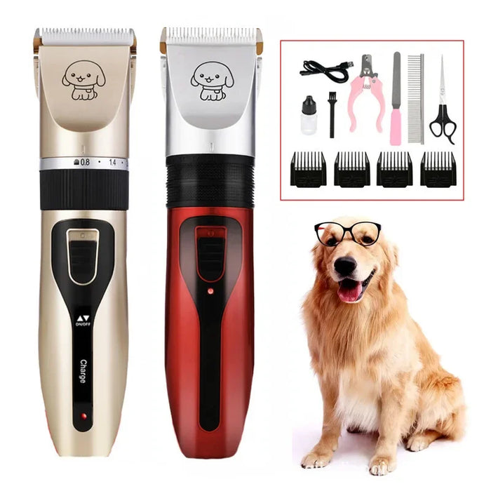 Cortapelos eléctrico para perros de bajo decibelio, recortador de mascotas recargable por USB, cortador de pelo profesional