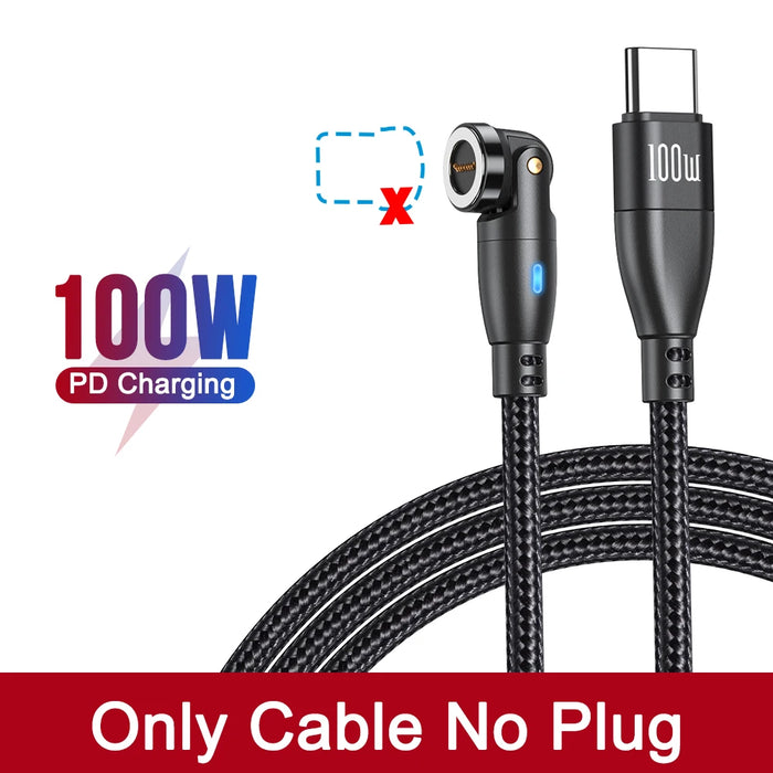 Cable magnético USB C de AUFU 5A para carga rápida de 100W para iPhone, Samsung, Huawei y computadora portátil