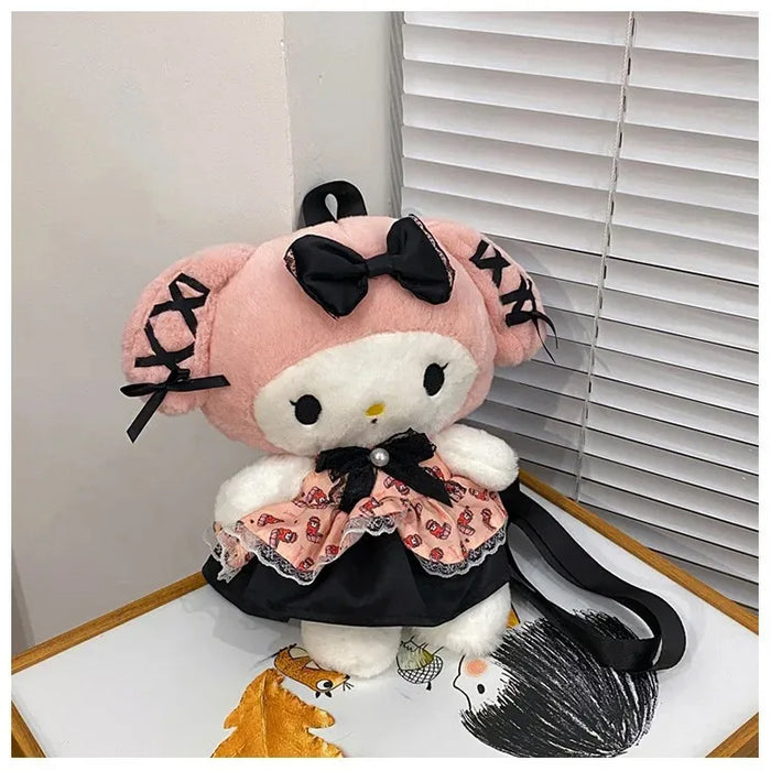 Linda mochila estilo lolita de felpa Sanrio Kuromi - My Melody Dust Bag para regalos de Navidad