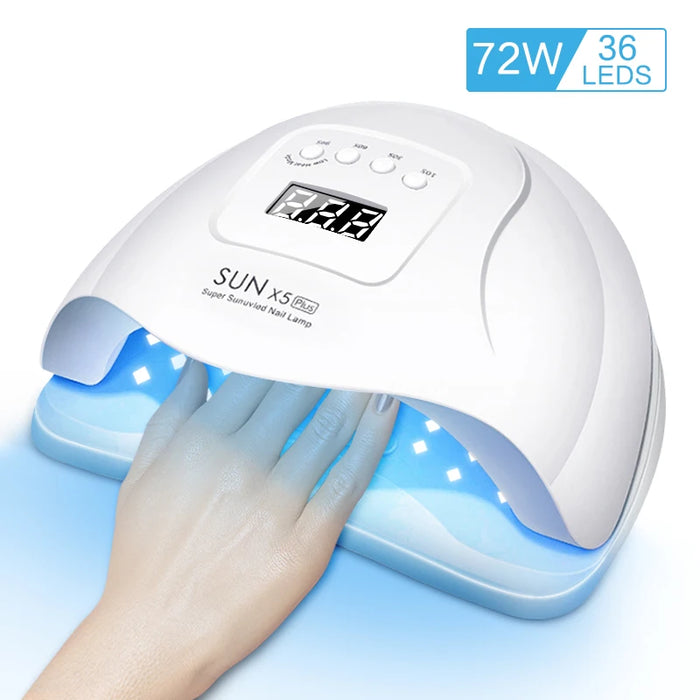 Secador de uñas LED con lámpara UV para curar esmalte de uñas en gel - Herramienta de salón de manicura y pedicura con sensor de movimiento