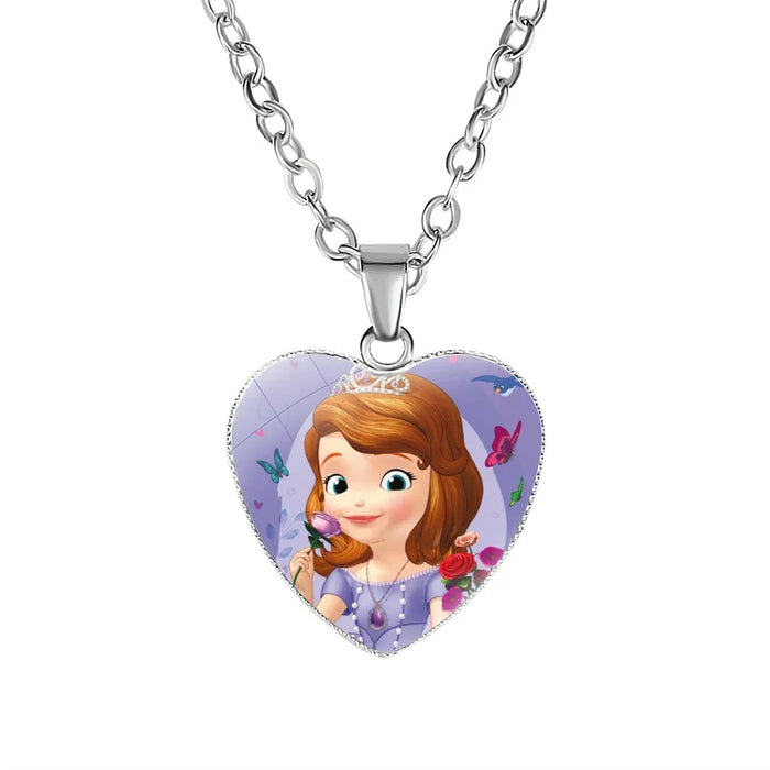 Disney Frost Moana trenzado Aladdin collar corazón encanto princesa accesorios niños regalos