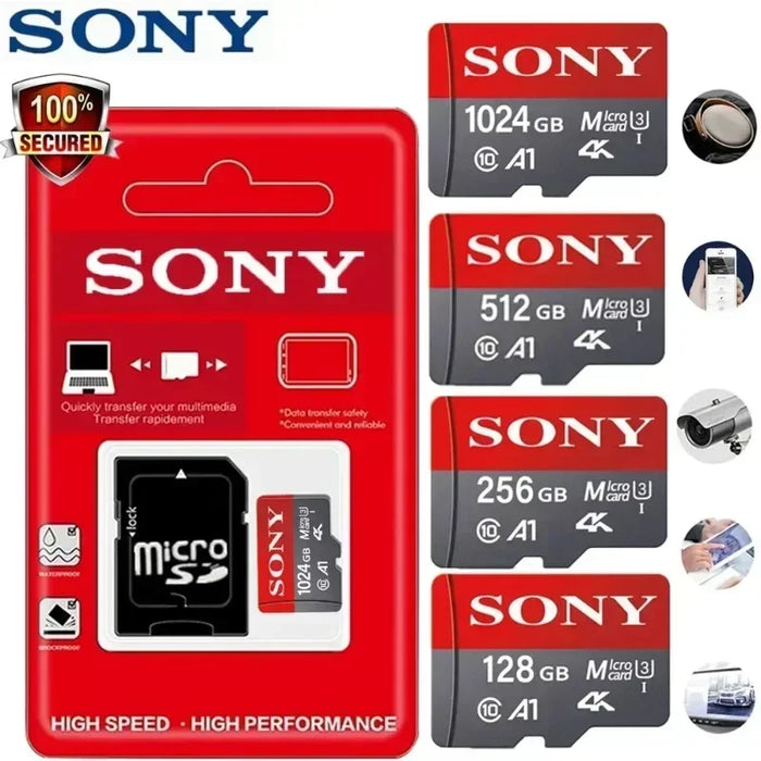 SONY Tarjeta Micro SD Mini Memoria Clase 10 32GB 64GB 128GB 256GB U3 4K Memoria Flash de Alta Velocidad TF Mecard C10