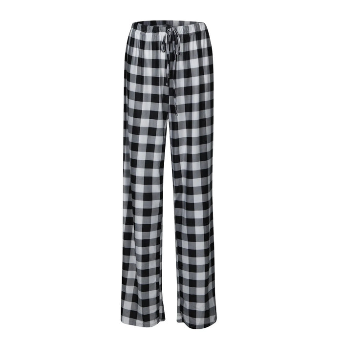 Pantalon de pyjama de noël à carreaux pour femmes, pour l'automne et l'hiver, pantalon à jambes larges à la mode pour un Style de rue décontracté