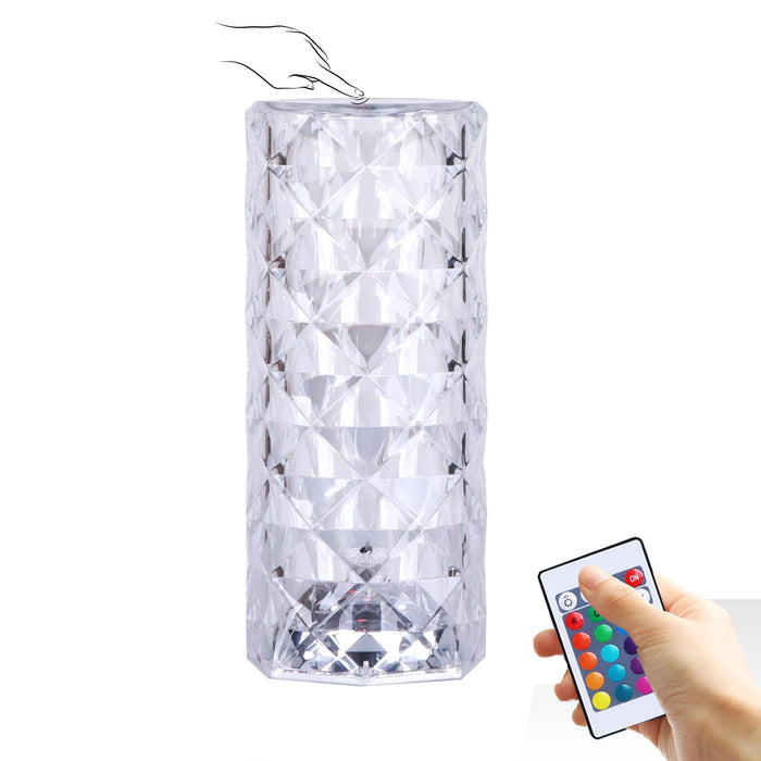 RGB LED Nachtlicht Kristall Diamant Rose Tischlampe USB wiederaufladbar Touch Nachttischlampen für Home Office Dating Place Party