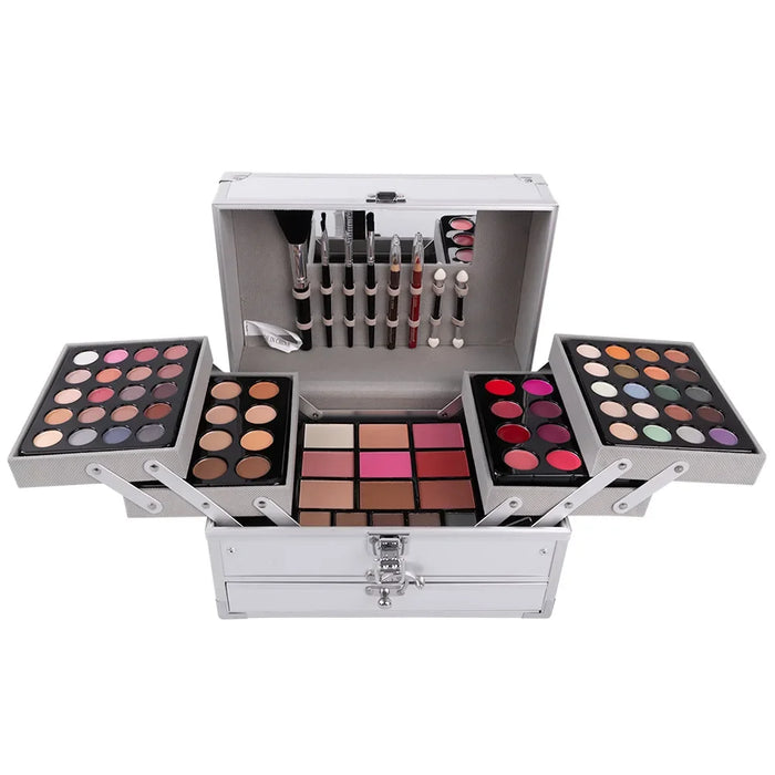 Make-up-Set für Frauen – Komplettset mit Gesichtspuder, Lidschattenpalette, Lippenstift, Make-up-Pinseln, Highlighter und Bronzer