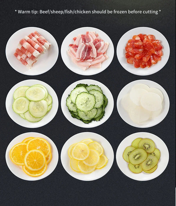 Trancheuse à légumes mandoline sûre - Trancheuse multifonctionnelle pour julienne, frites et pommes de terre avec boîte de rangement et couvercle