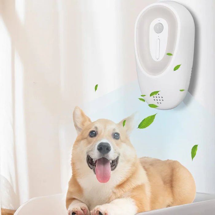 Dissolvant d'odeurs intelligent pour chats et chiens - Désodorisant en boîte, purificateur d'air rechargeable pour animaux de compagnie