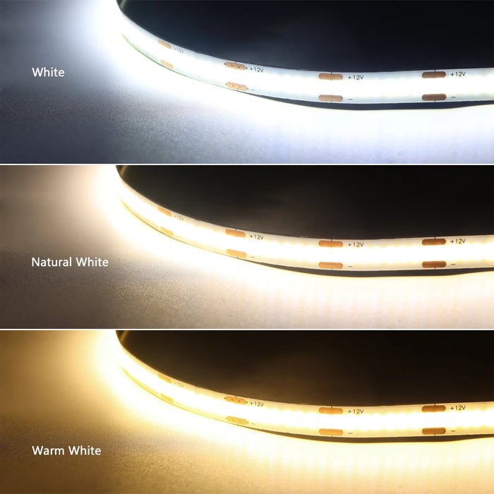 Tira de luz LED COB para exhibición de colección debajo del gabinete para estantería, armario y guardarropa con sensor táctil regulable