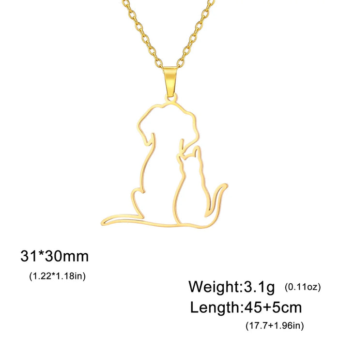 Collier animal câlin en acier inoxydable pour les amoureux des chiens et des chats