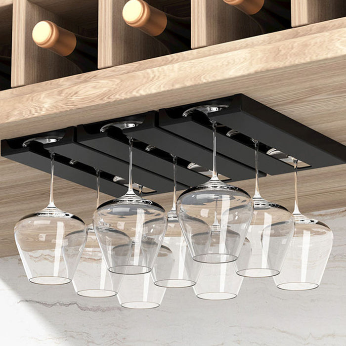 Estante para copas de vino para bar - Sin taladrar, estante para tazas para cocina y restaurante, colgador invertido para copas de vino tinto