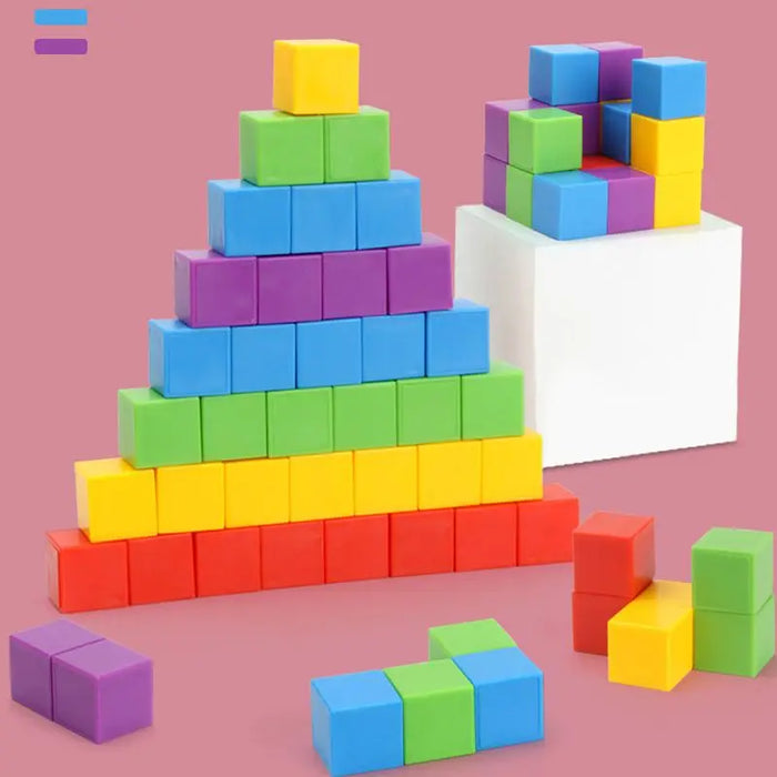 Puzzles de blocs magiques Montessori, jeux de pensée spatiale et logique, blocs à empiler arc-en-ciel, éducation mathématique pour les enfants