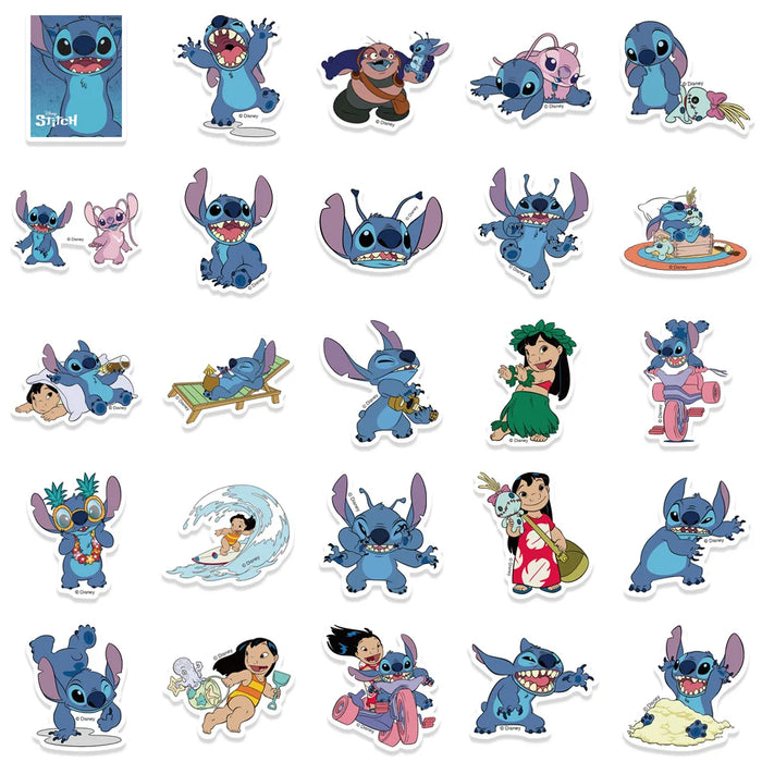 51 encantadoras pegatinas con Lilo y Stitch - Divertidas pegatinas para agenda, ordenador portátil y monopatín