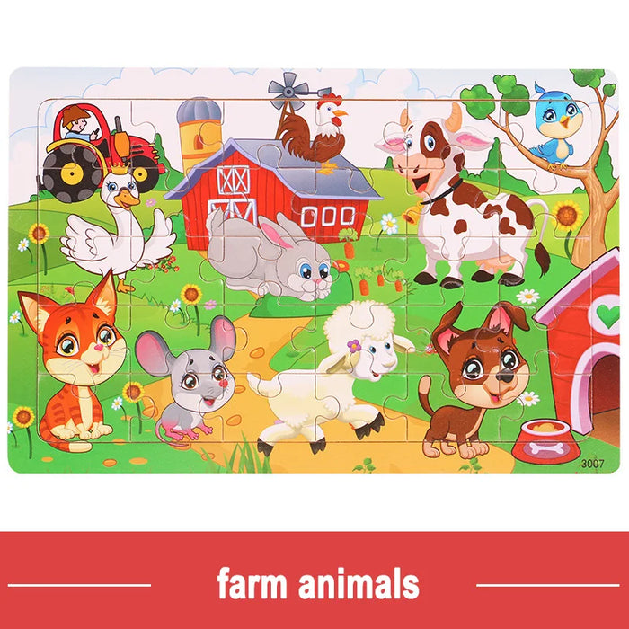 Jeu intellectuel en bois pour enfants, Puzzle de pensée logique, véhicule Animal, dessin animé, éducation précoce, cadeau