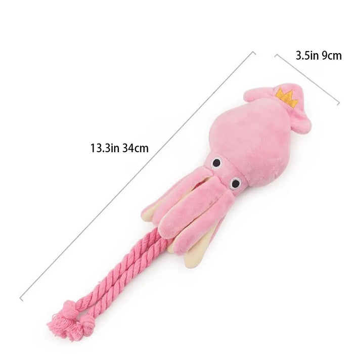 Supet Pet Octopus - Juguete de cuerda de peluche, duradero, divertido e interactivo para uso en interiores y exteriores