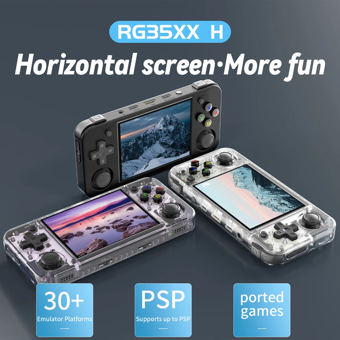 ANBERNIC Consola de Juegos Portátil RG35XX H con Linux - Pantalla IPS de 3,5 Pulgadas, Gamer Retro con 3300mAh y 64G, 5528 Juegos Clásicos