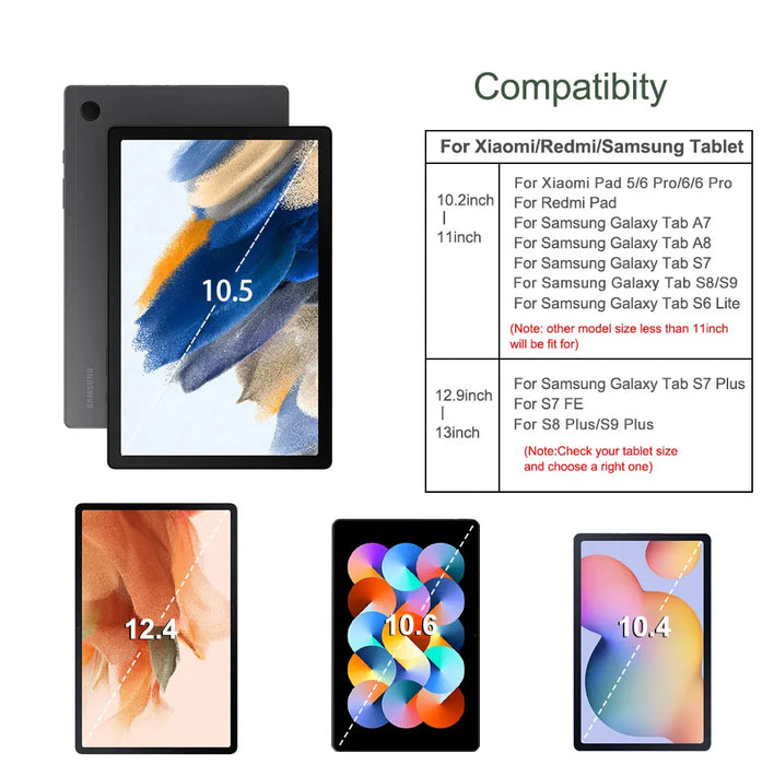 Funda para tableta Samsung Galaxy Tab S7 FE S8 S9 Plus A8 S6 Lite - Funda para Xiaomi Pad 5 6 Pro Redmi Pad SE - Funda protectora portátil