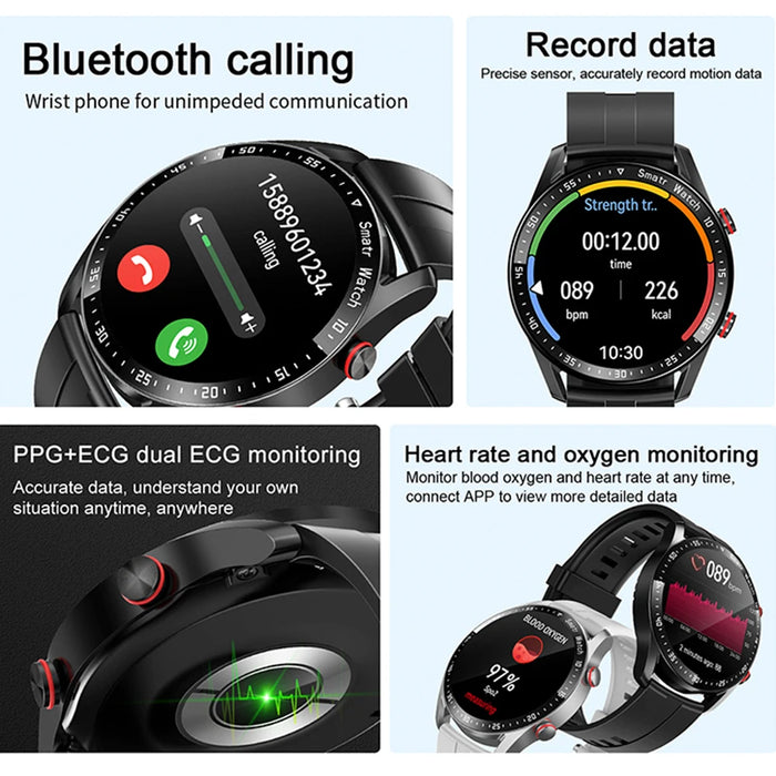 Nuevo reloj inteligente ECG+PPG 2023 con Bluetooth, llamadas y reproductor de música para hombres - Reloj inteligente de lujo resistente al agua para Android e iOS