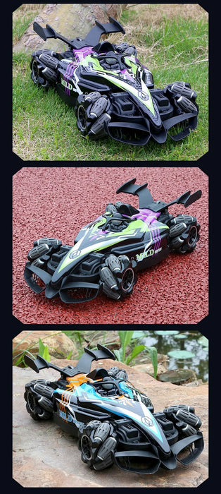 ZWN F1 RC Voiture à la Dérive avec Musique et Lumières LED, Radiocommande de Gestes de la Main 2,4 G, Voiture de Cascade 4WD Jouet électrique pour Enfants