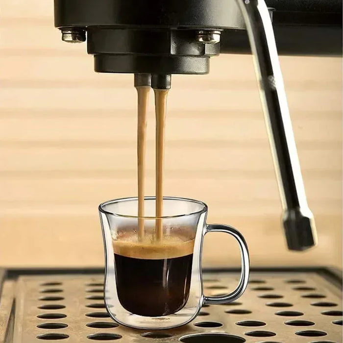 Ensemble de tasses en verre à double paroi résistantes à la chaleur pour la bière et le café – Tasses faites à la main pour le thé et le whisky, verre à boire transparent