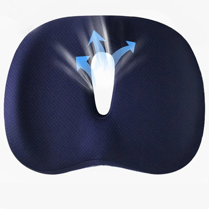 Coussin de siège ergonomique en mousse à mémoire de forme avec antidérapant pour chaises de bureau – Soulagement confortable de la douleur au coccyx avec housse en maille ventilée JAF017