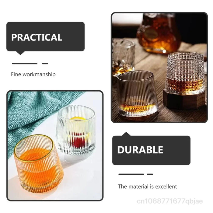 Verres à whisky créatifs et durables avec design tourbillonnant pour cocktails, vin, brandy et plus encore – Parfaits pour les fêtes et la détente.