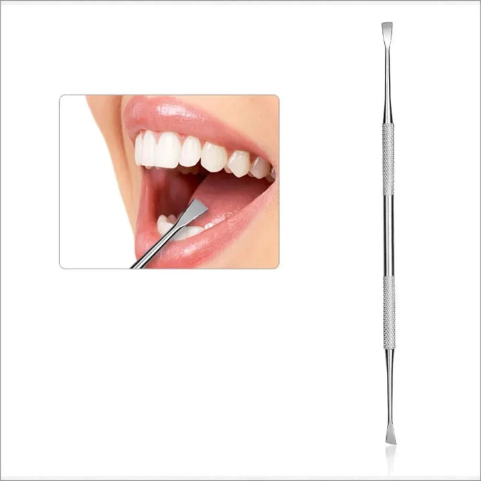 Kit de cuidado dental profesional de 3 piezas en acero inoxidable - Limpieza efectiva con doble sonda, espejo bucal y herramientas dentales