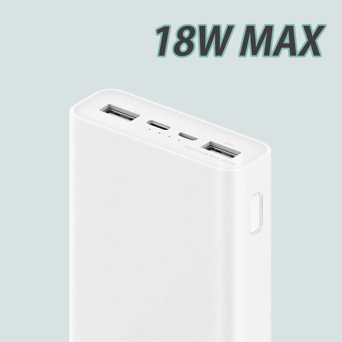 Xiaomi Powerbank 3 20000 mAh PLM18ZM 18 W 2-Wege-Schnellladung USB C tragbarer externer Akku