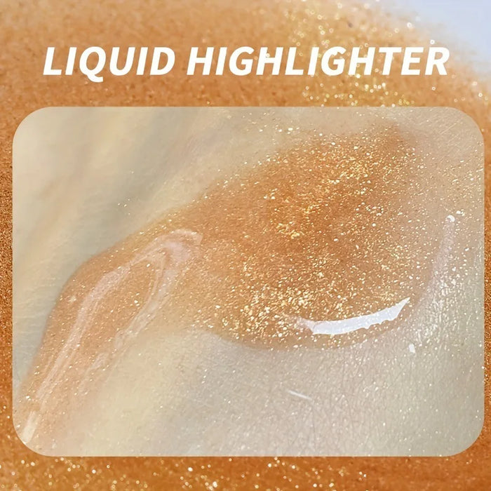 USHAS Surligneur liquide corporel 4 couleurs pour le visage – Maquillage réfléchissant le contour et la lumière avec une brillance longue durée et un effet hydratant