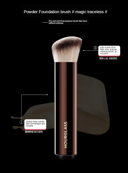 Sanduhr-Make-up-Pinsel für Foundation und Concealer – langer Griff und schräger Make-up-Pinsel