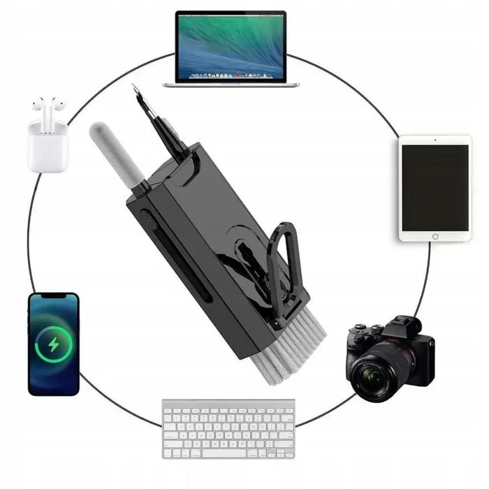 Kit de nettoyage de clavier 8 en 1 avec nettoyeur de casque et brosse pour AirPods, ordinateur, tablette, ordinateur portable, écran de télévision et téléphone portable