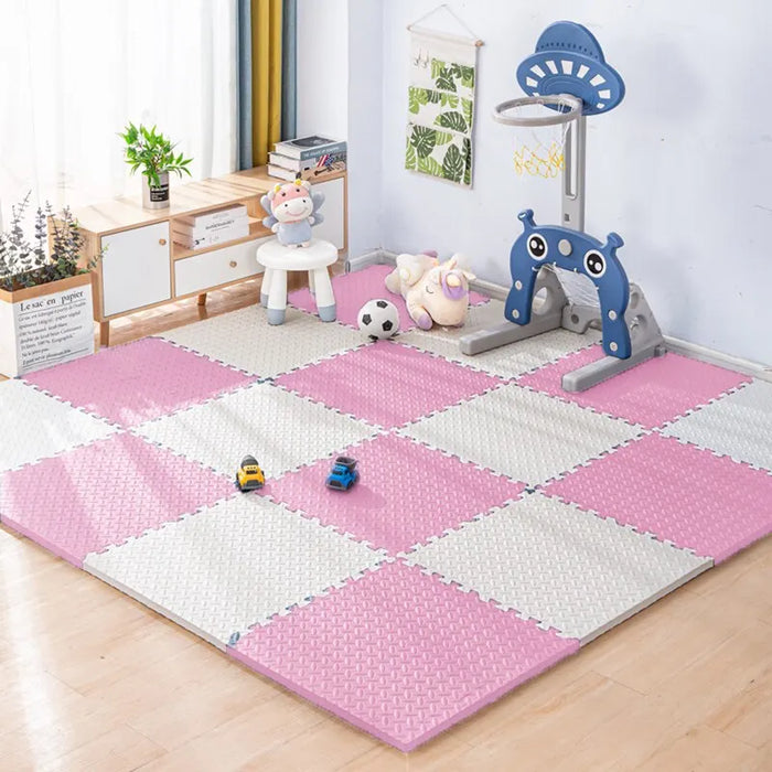 Paquete de 16 tapetes de juego de espuma EVA: mosaicos de rompecabezas coloridos para habitaciones infantiles, superficie de actividad que absorbe los golpes, 30x30 cm