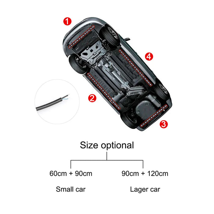 SEAMETAL Tira de luces LED flexibles bajo brillo para automóvil - Control remoto e iluminación de neón RGB controlada por aplicación para decoración de automóviles