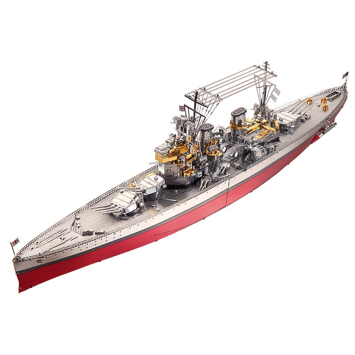 Piececool Modèle de puzzle 3D en métal : HMS Hood & Richelieu Warships – Jouets de puzzle pour adolescents et entraîneurs de cerveau