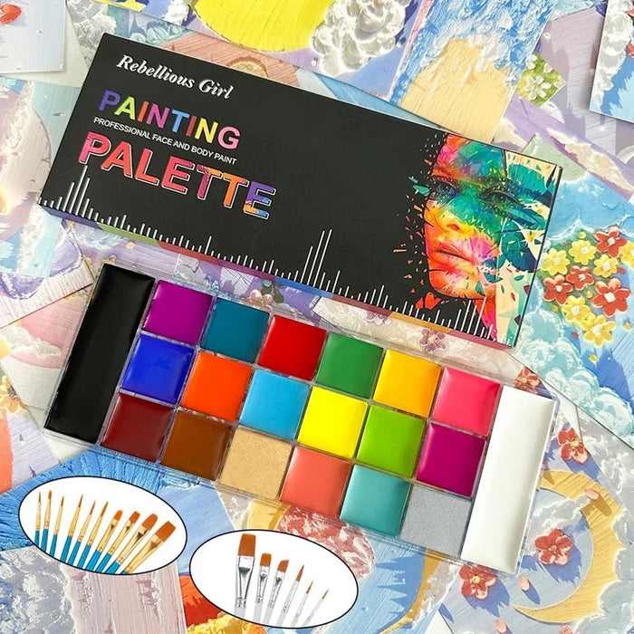 Ensemble de peinture pour le visage et le corps à base d'huile de 20 couleurs - Kit de peinture non toxique parfait pour les enfants et le cosplay