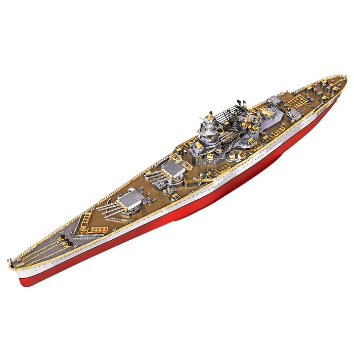 Piececool Modèle de puzzle 3D en métal : HMS Hood & Richelieu Warships – Jouets de puzzle pour adolescents et entraîneurs de cerveau