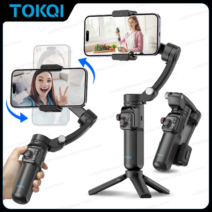 Stabilisateur de Smartphone Portable, cardan à 3 axes avec support de trépied pour iPhone 16 15 13 Pro Max